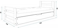 Łóżko sosnowe ERNI 1- osobowe podnoszone kolor biały 90x200