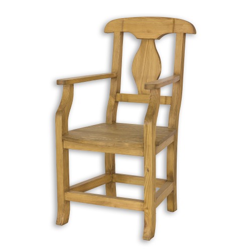 Krzesło sosnowe rustikal KT 707 z podłokietnikami twarde drewniane woskowane stylowe