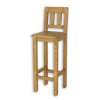 Krzesło sosnowe barowe rustikal KT 708 hoker twarde drewniane woskowane