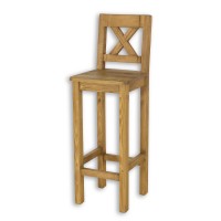 Krzesło sosnowe barowe rustikal KT 709 hoker twarde drewniane woskowane