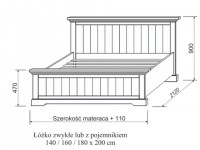 Łóżko sosnowe MEDINA na materac 180x200