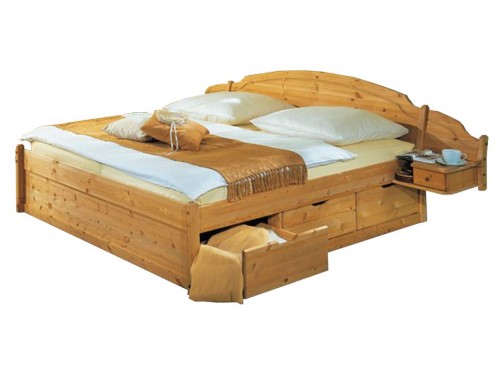 Łóżko sosnowe Zofia z szufladami 140x200