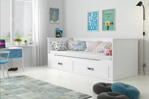 Łóżko HERMES z szufladami 80x200 kolor biały