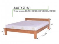 Łóżko sosnowe Ametyst 2/1 prostokątny ażurowy szczyt 80x200