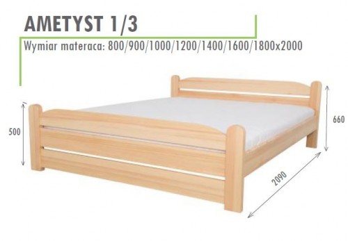 Łóżko sosnowe Ametyst 1/3 90x200