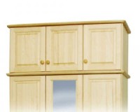 Szafa sosnowa 3 drzwiowa 246 z drążkiem szufladami i lustrem 126x200x59