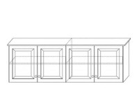 Szafa sosnowa 4 drzwiowa 252 z drążkiem półkami i lustrem 165x200x59