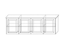 Szafa sosnowa 4 drzwiowa 260 z drążkiem szufladami półkami i lustrem 165x200x59