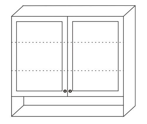 Szafka górna 80 cm z drzwiami i półką