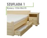 Łóżko sosnowe Kalcyt 2 bez szczytów zabudowany zanóżek 90x200