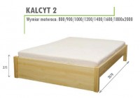 Łóżko sosnowe Kalcyt 2 bez szczytów zabudowany zanóżek 90x200