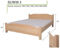 Łóżko sosnowe Oliwin 3 wysokie ozdobne szczyty 90x200