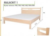 Łóżko sosnowe Malachit 1 wysoki ażurowy szczyt 120x200
