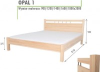 Łóżko sosnowe Opal 1 wysoki prostokątny szczyt 120x200