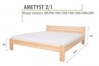 Łóżko sosnowe Ametyst 2/1 prostokątny ażurowy szczyt 160x200