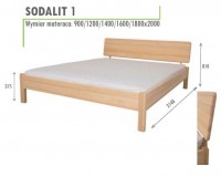 Łóżko sosnowe Sodalit 1 odchylony prostokatny szczyt 160x200