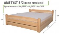 Łóżko podnoszone Ametyst 5/2 160x200 dwa ażurowe szczyty metalowa rama