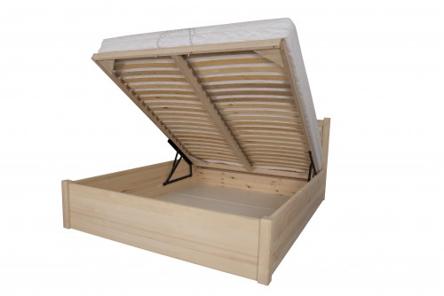 Łóżko podnoszone Kalcyt 3 bez szczytów drewniana rama pod materac 90x200