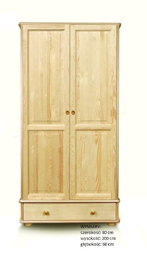 Szafa 2 drzwiowa Dz 2d-1s z półkami 80cm