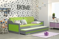 Łóżko sosnowe 2-poziomowe DAWID kolor grafit 80x190