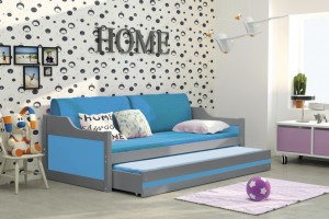 Łóżko sosnowe 2-poziomowe DAWID kolor grafit 90x200