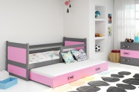 Łóżko sosnowe 2-poziomowe RICO kolor grafit 80x190
