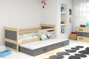 Łóżko sosnowe 2-poziomowe RICO sosna 90x200
