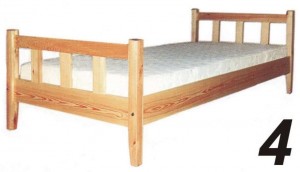 Łóżko sosnowe Łd 4 z prostymi ażurowymi szczytami 90x200