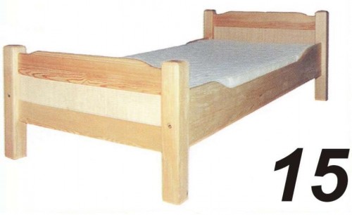 Łóżko sosnowe Łd 15 kwadratowe wysokie szczyty 100x200