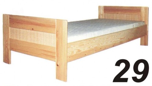 Łóżko sosnowe Łd 29 proste szczyty z płyciną sosnową 100x200