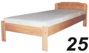 Łóżko sosnowe Łd 25 z pełnym szczytem 120x200