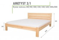 Łóżko sosnowe Ametyst 3/1 wysoki prostokątny ażurowy szczyt 100x200