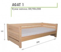 Łóżko sosnowe Agat 1 zabudowane szczyty ażurowe 90x200