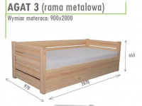 Łóżko podnoszone Agat 3 90x200 ażurowe zabudowane z trzech stron