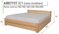 Łóżko podnoszone Ametyst 5/1 120x200 ażurowy szczyt łuk metalowa rama pod materac