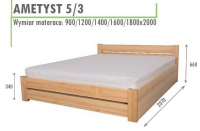 Łóżko podnoszone Ametyst 5/3 120x200 ażurowy prostokątny szczyt metalowa rama pod materac