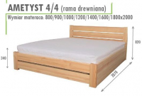 Łóżko podnoszone Ametyst 4/4 wysoki ażurowy prostokątny szczyt 80x200