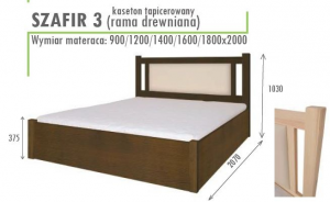 Łóżko podnoszone Szafir 3 140x200 otwierany tył wysoki tapicerowany szczyt