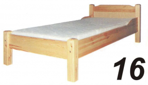 Łóżko sosnowe Łd 16 z profilowanymi bokami 100x200