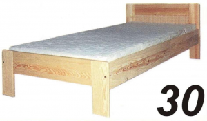 Łóżko sosnowe Łd 30 z kwadratowym szczytem 90x200