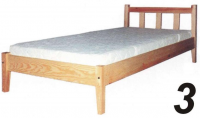 Łóżko sosnowe Łd 3 z prostym ażurowym szczytem 100x200