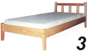 Łóżko sosnowe Łd 3 z prostym ażurowym szczytem 120x200