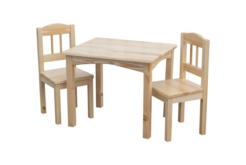 Zestaw sosnowy JĘDREK dla dzieci nr.244 stolik i krzesełka